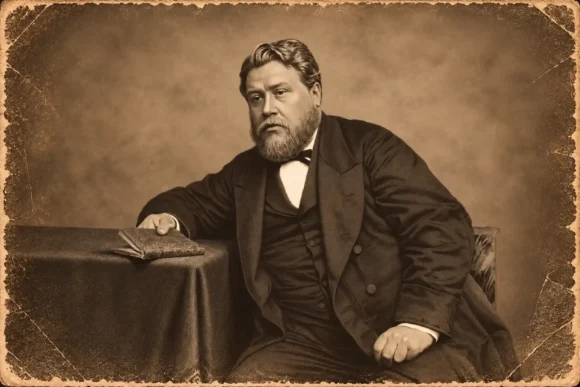 Antiek portret van bebaarde man met boek aan tafel