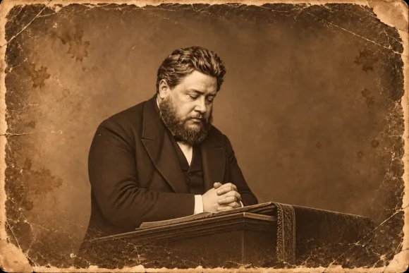 Sepia portret van bebaarde man bij lessenaar
